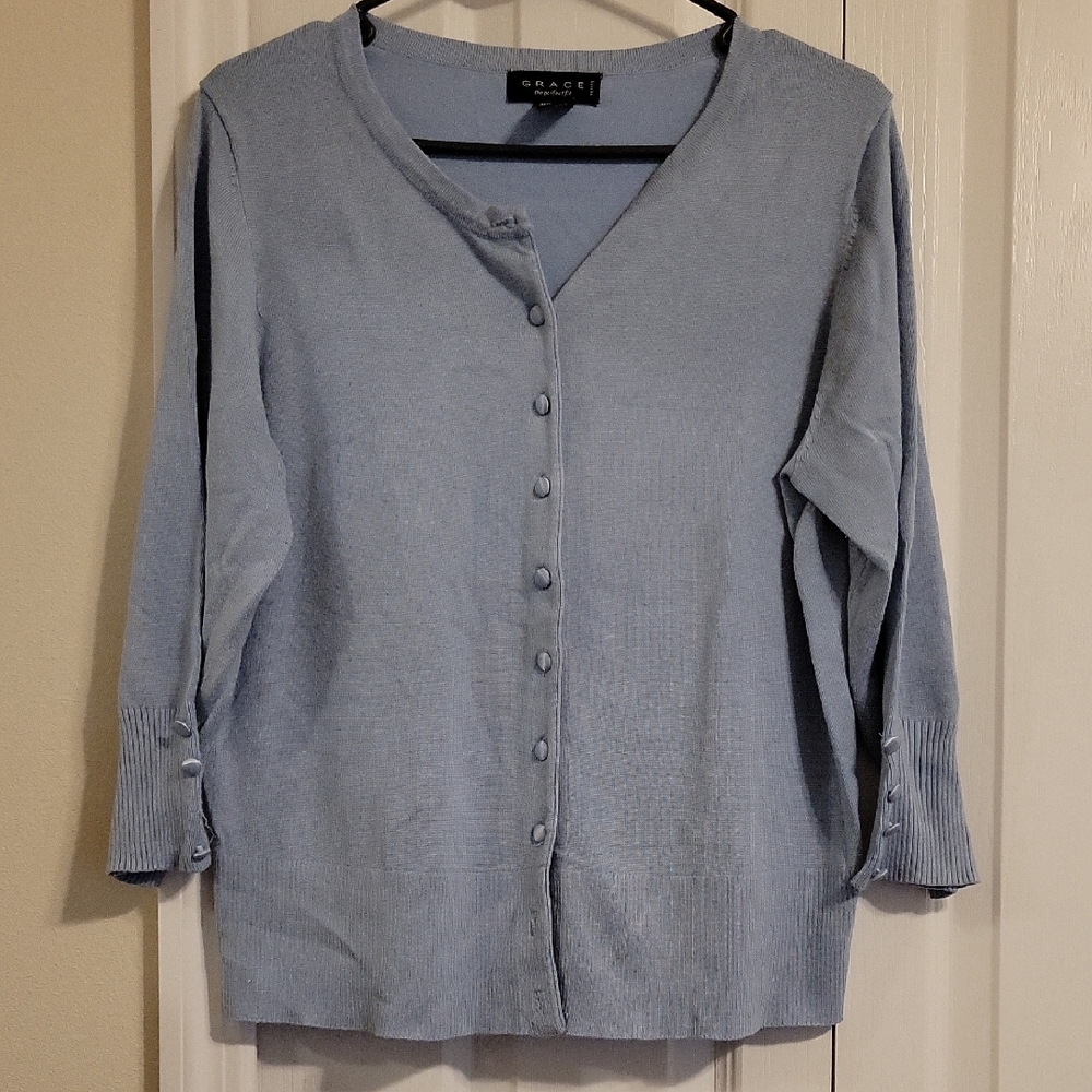 Grace Elements Light Blue Cardigan